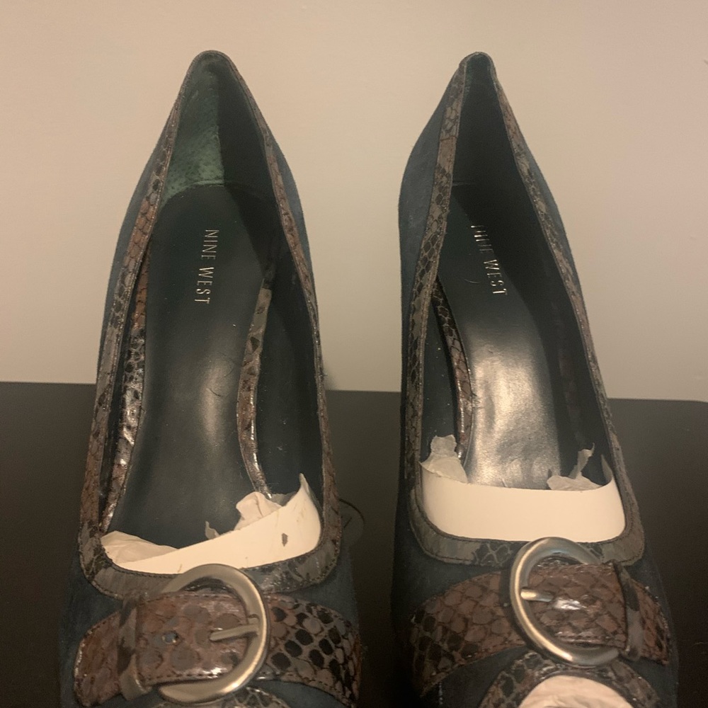 Nine West Suede Peep Toe Pumps
